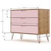 Manhattan Comfort Rockefeller Dresser, Nature and Rose Pink 103GMC6